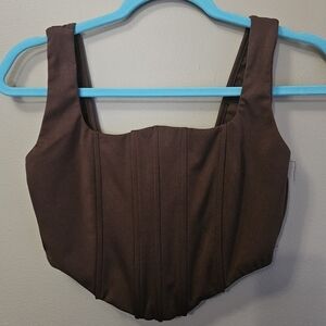 Unbranded Women's Size M Corset Style With Bonning Brown Crop Top